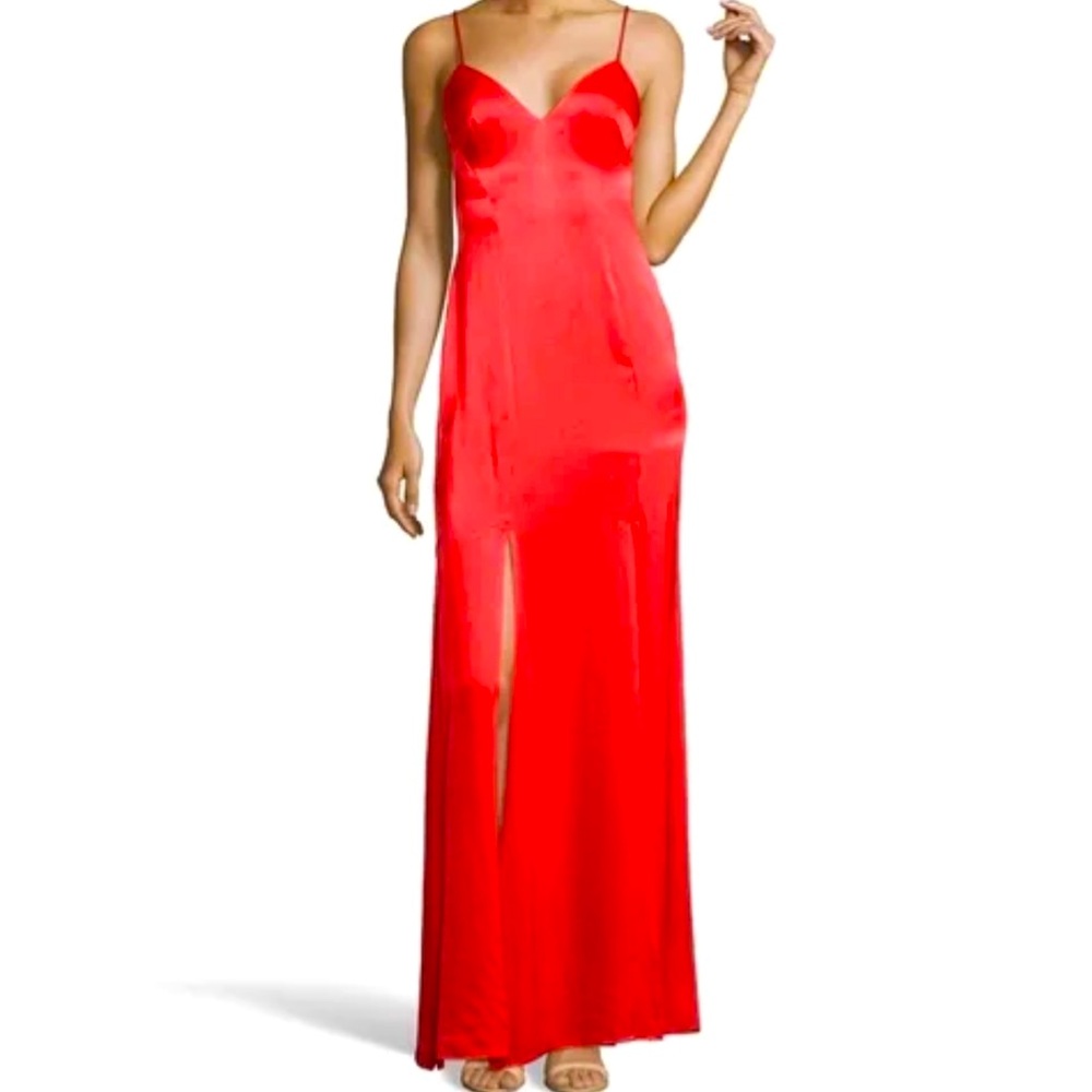 Wyatt car wash red flame dress slits size 2 NWT